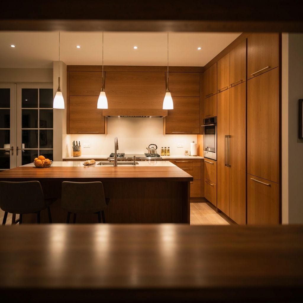 Modern modular kitchen with premium finishes