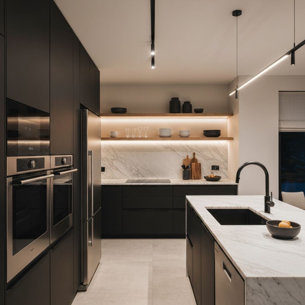 Contemporary kitchen with modern appliances