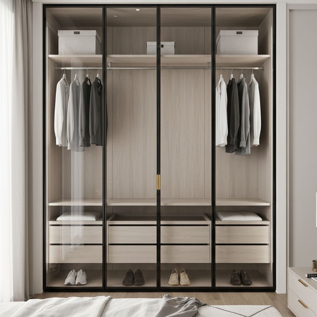 Custom wardrobe with smart organization